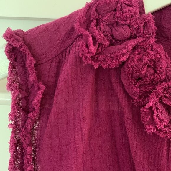 2 LOFT Rose Frilled Ruffled Pink Sleeveless Blouse Small S Top Lot Set NWT - Picture 6 of 12